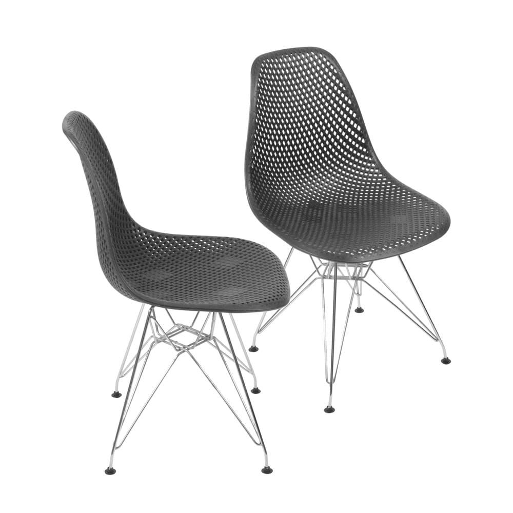 Cadeira Eames Colméia Sala Jantar Estar Base Cromada Conjunto 2 Unidades