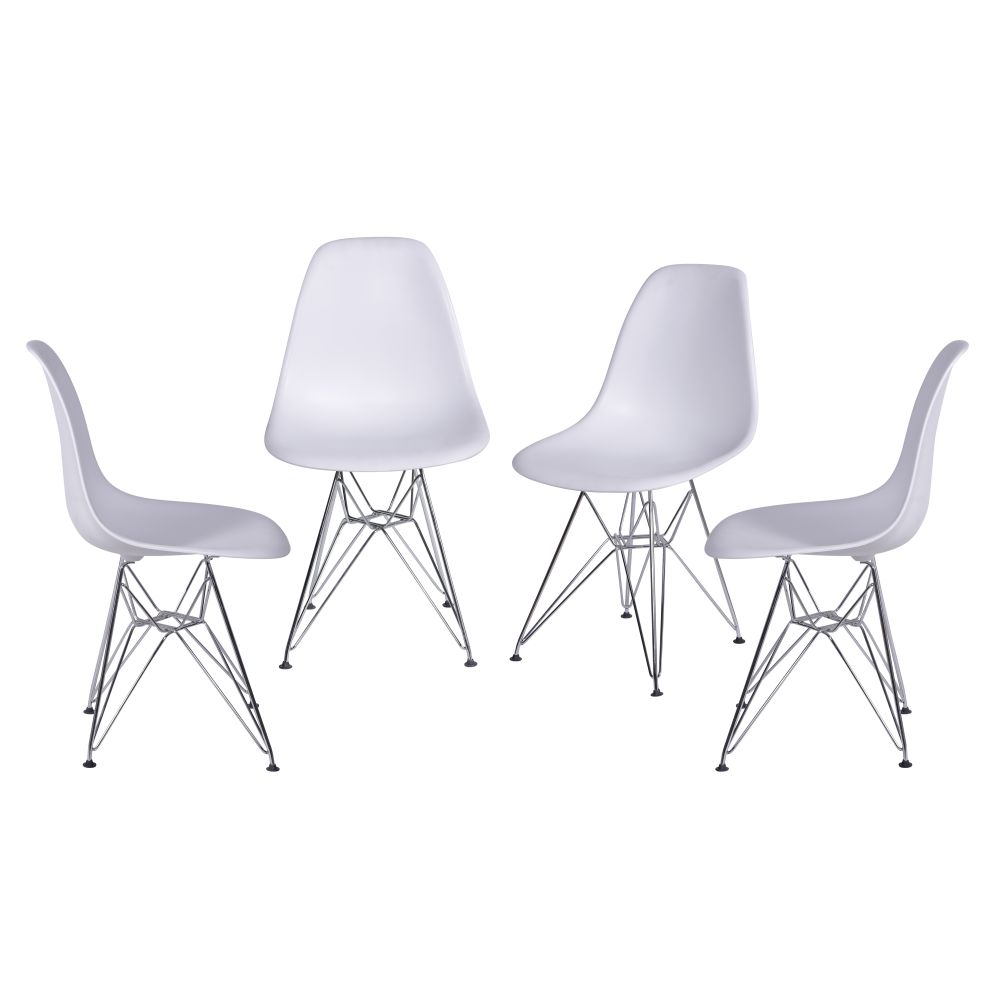 Cadeira Eames Dkr De Jantar Cozinha Base De Cromada Conjunto 4 Unidades