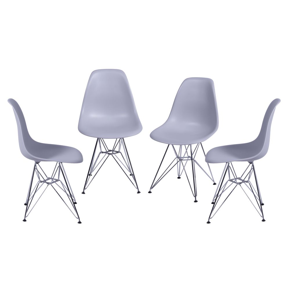 Cadeira Eames Dkr De Jantar Cozinha Base De Cromada Conjunto 4 Unidades