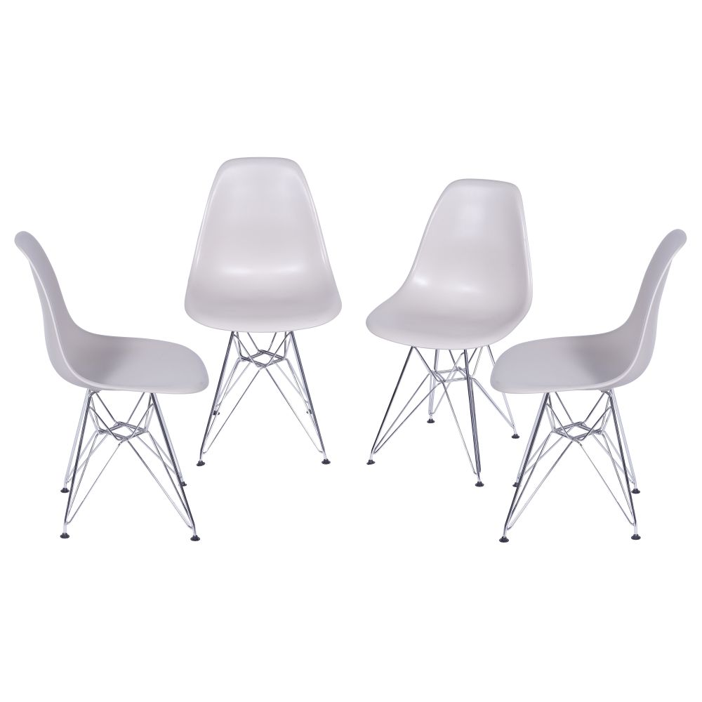 Cadeira Eames Dkr De Jantar Cozinha Base De Cromada Conjunto 4 Unidades