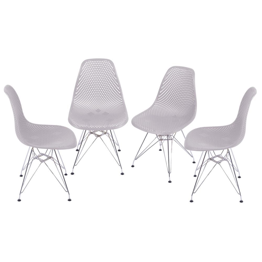 Cadeira Eames Colméia Sala Jantar Estar Base Cromada Conjunto 4 Unidades