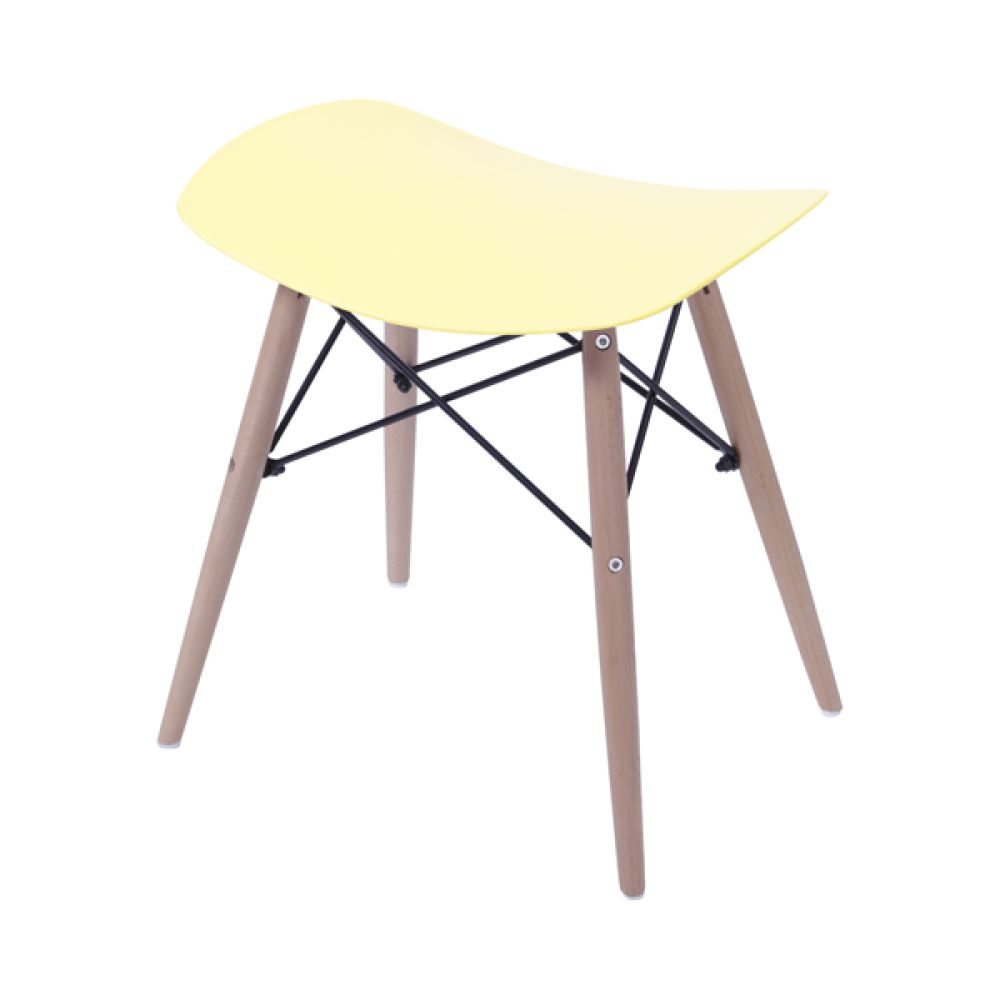 Kit 2 Banquetas Cozinha Decorativa Charles Eames DKR Amarelo