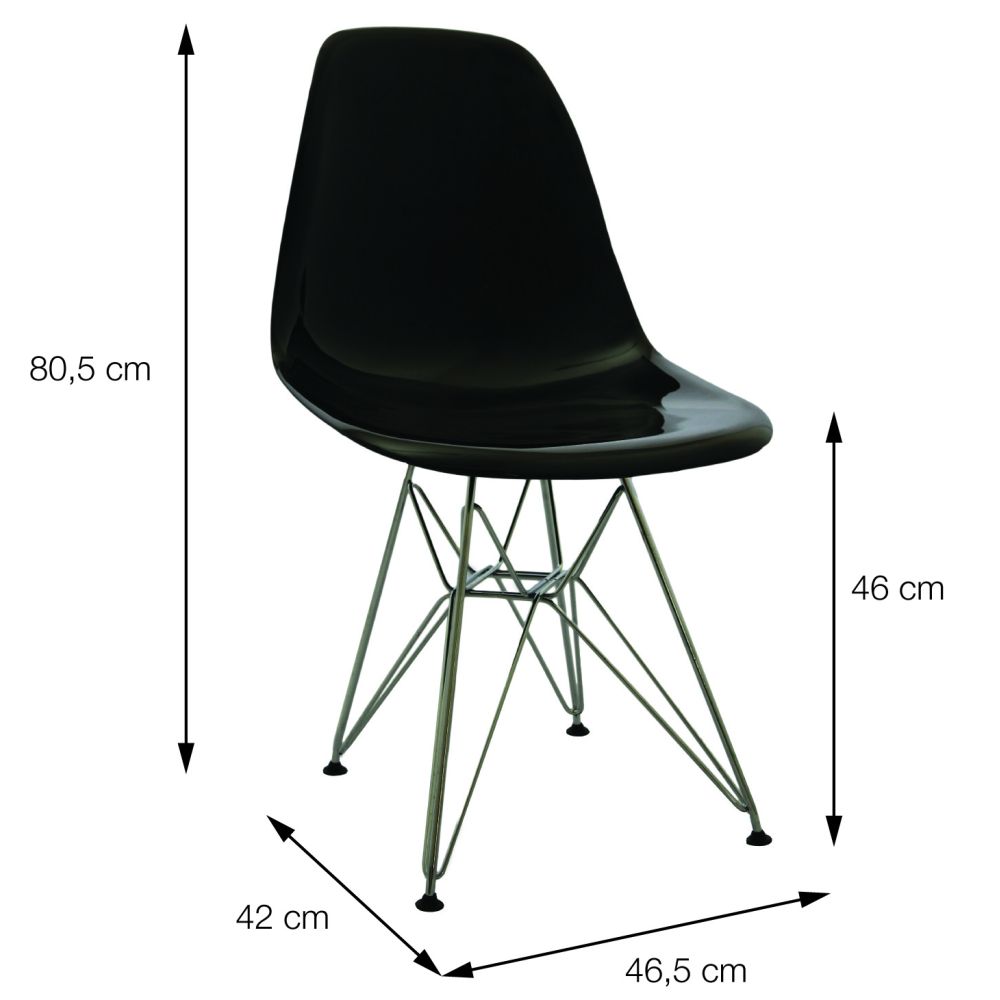 Conjunto 4 Cadeiras Eames Dkr Cozinha Jantar Cromado Incolor