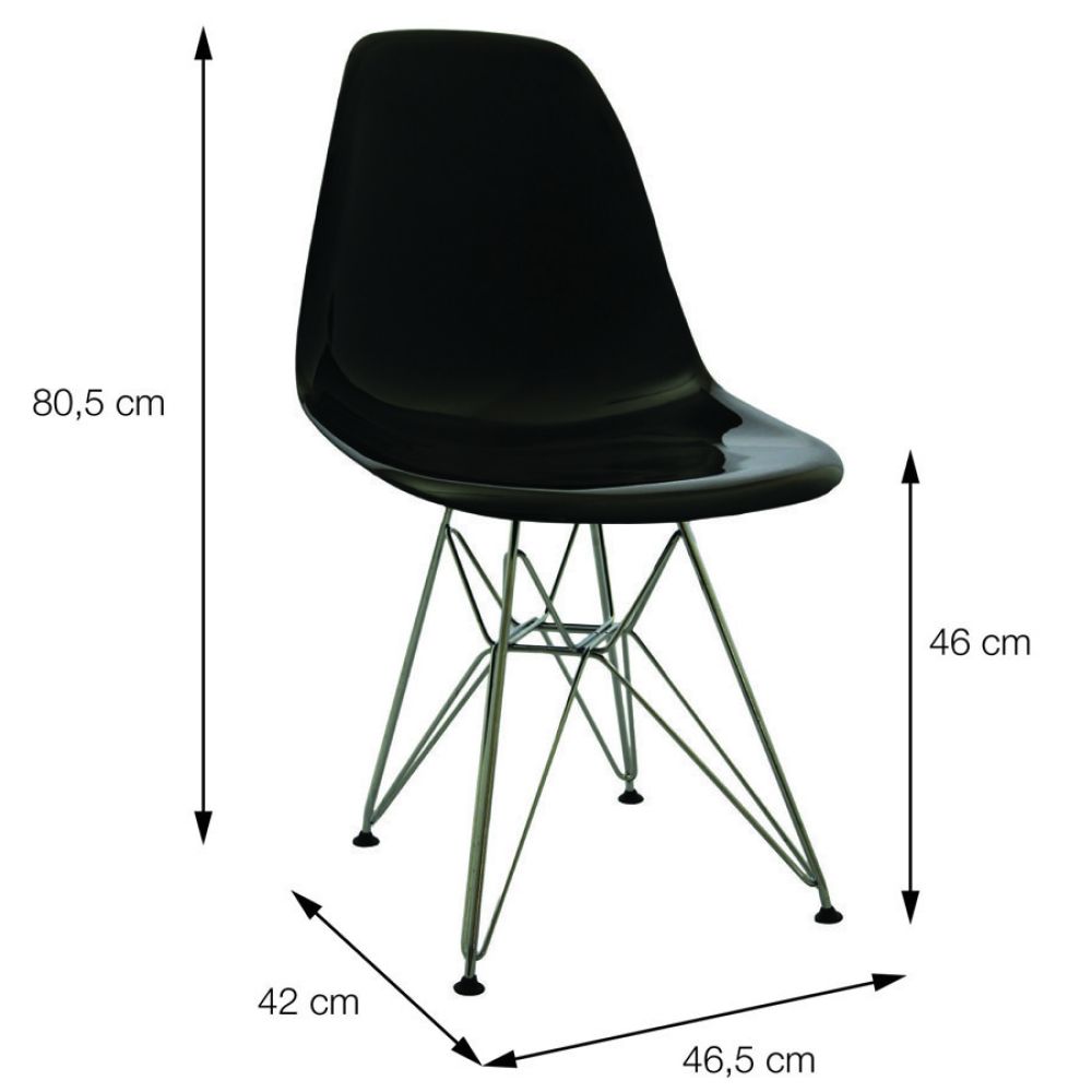 Cadeira Eames Dkr De Jantar Cozinha Base Cromada Cor Azul Marinho