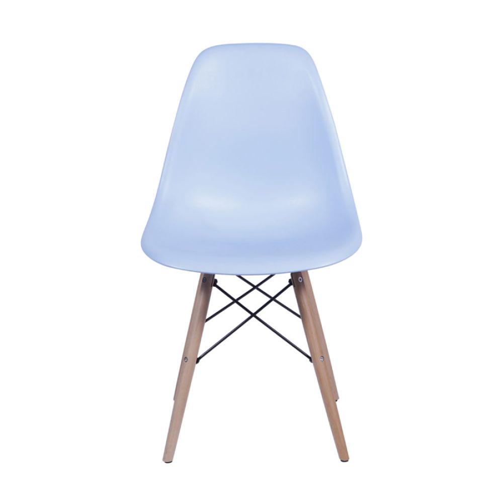 Cadeira Charles Eames Dkr De Jantar Cozinha Base Madeira Cor Azul Claro