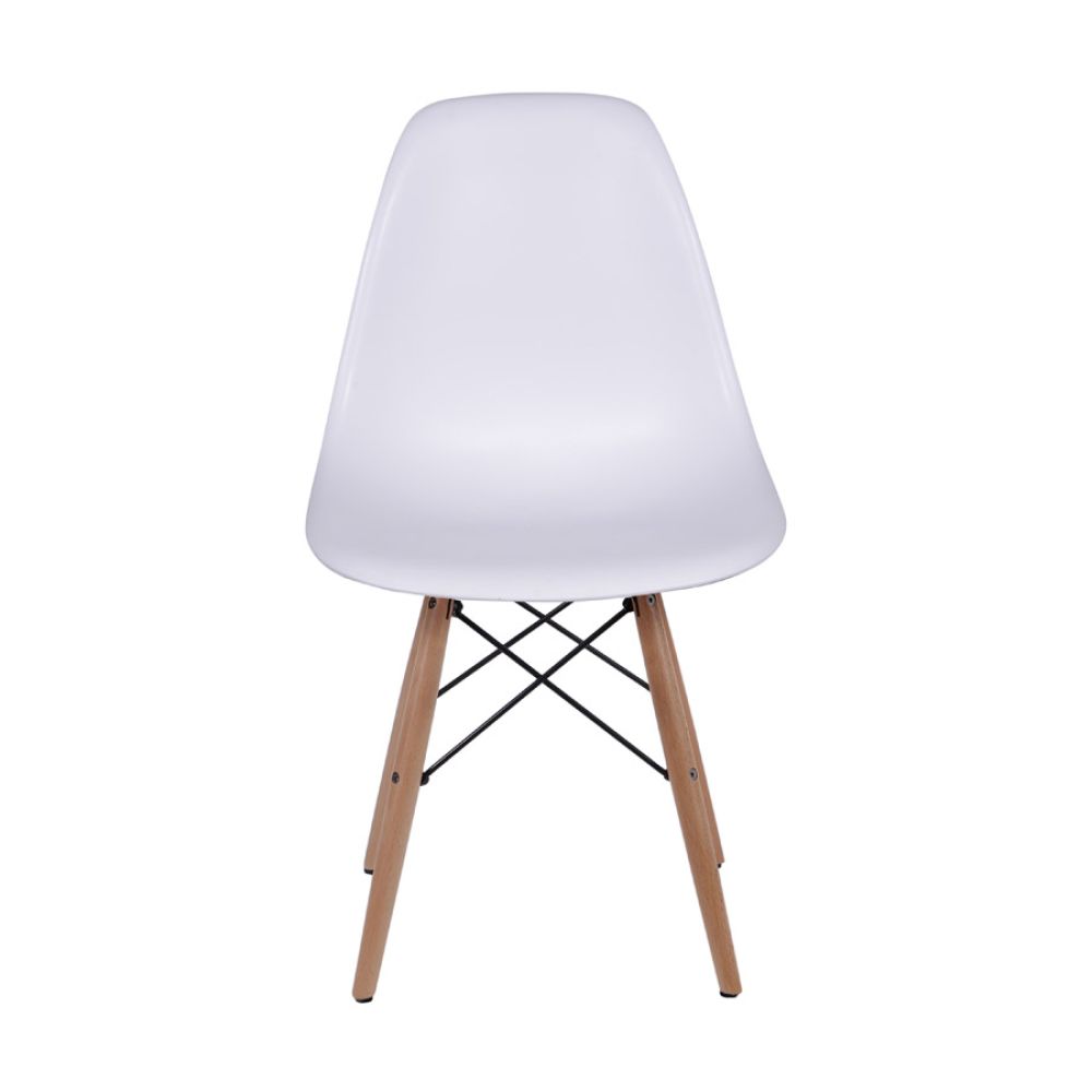 Cadeira Charles Eames Dkr De Jantar Cozinha Base Madeira Cor Branca