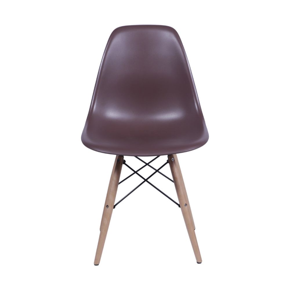 Cadeira Charles Eames Dkr De Jantar Cozinha Base Madeira Cor Café