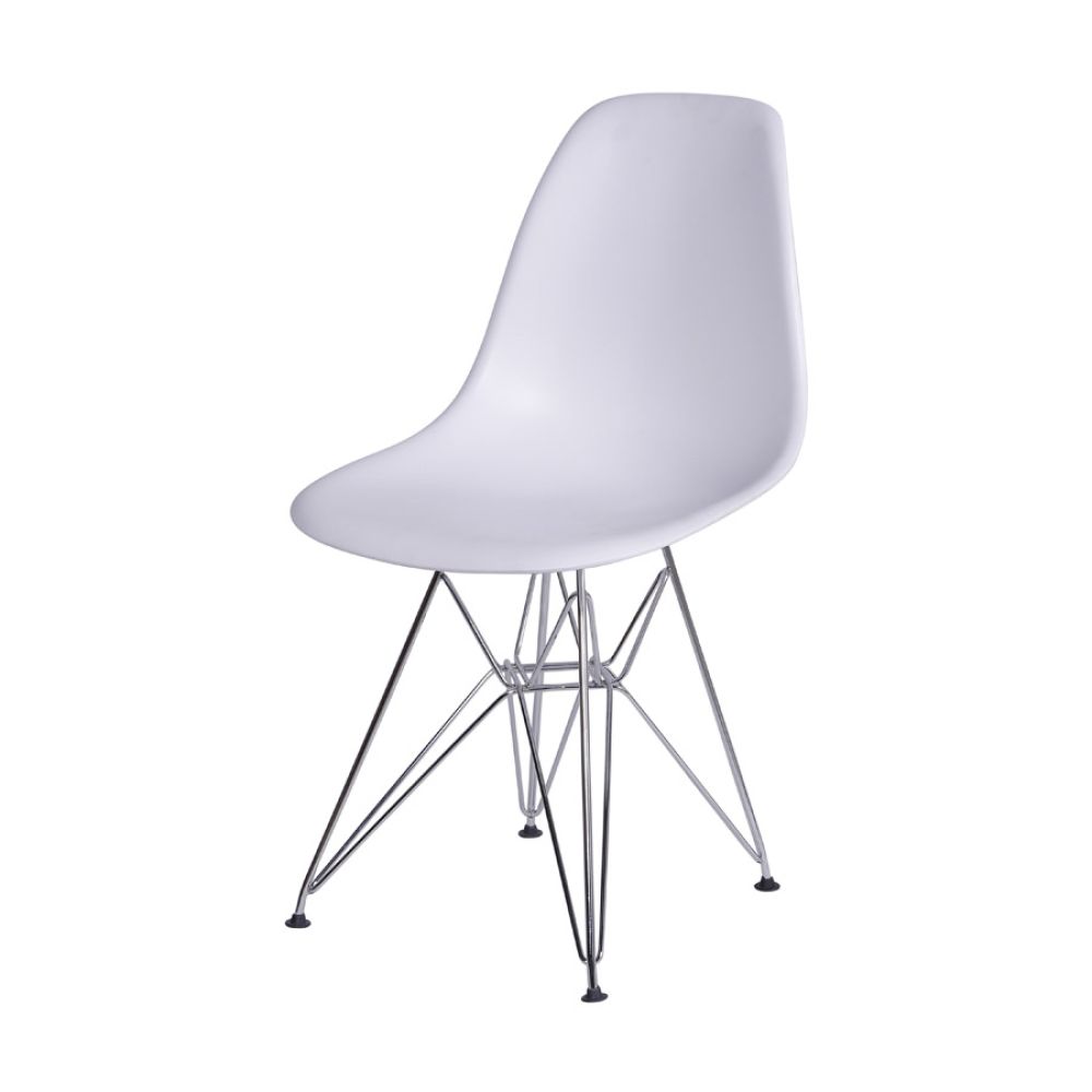 Cadeira Eames Dkr De Jantar Cozinha Base Cromada Cor Branca