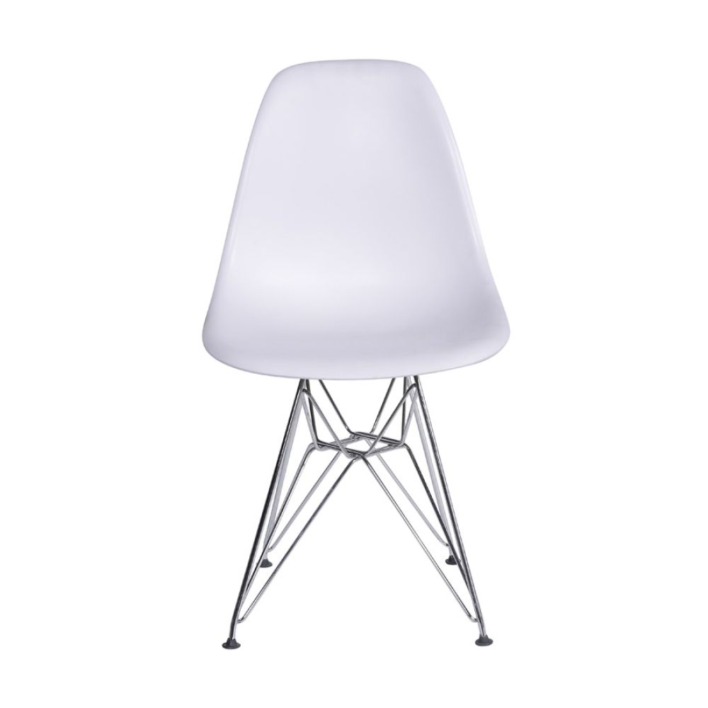 Cadeira Eames Dkr De Jantar Cozinha Base Cromada Cor Branca