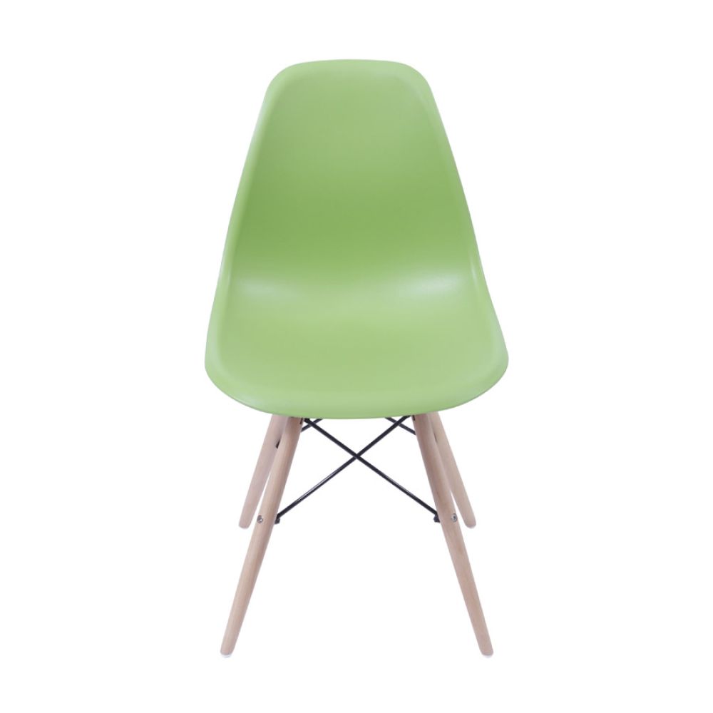 Cadeira Charles Eames Dkr De Jantar Cozinha Base Madeira Cor Verde