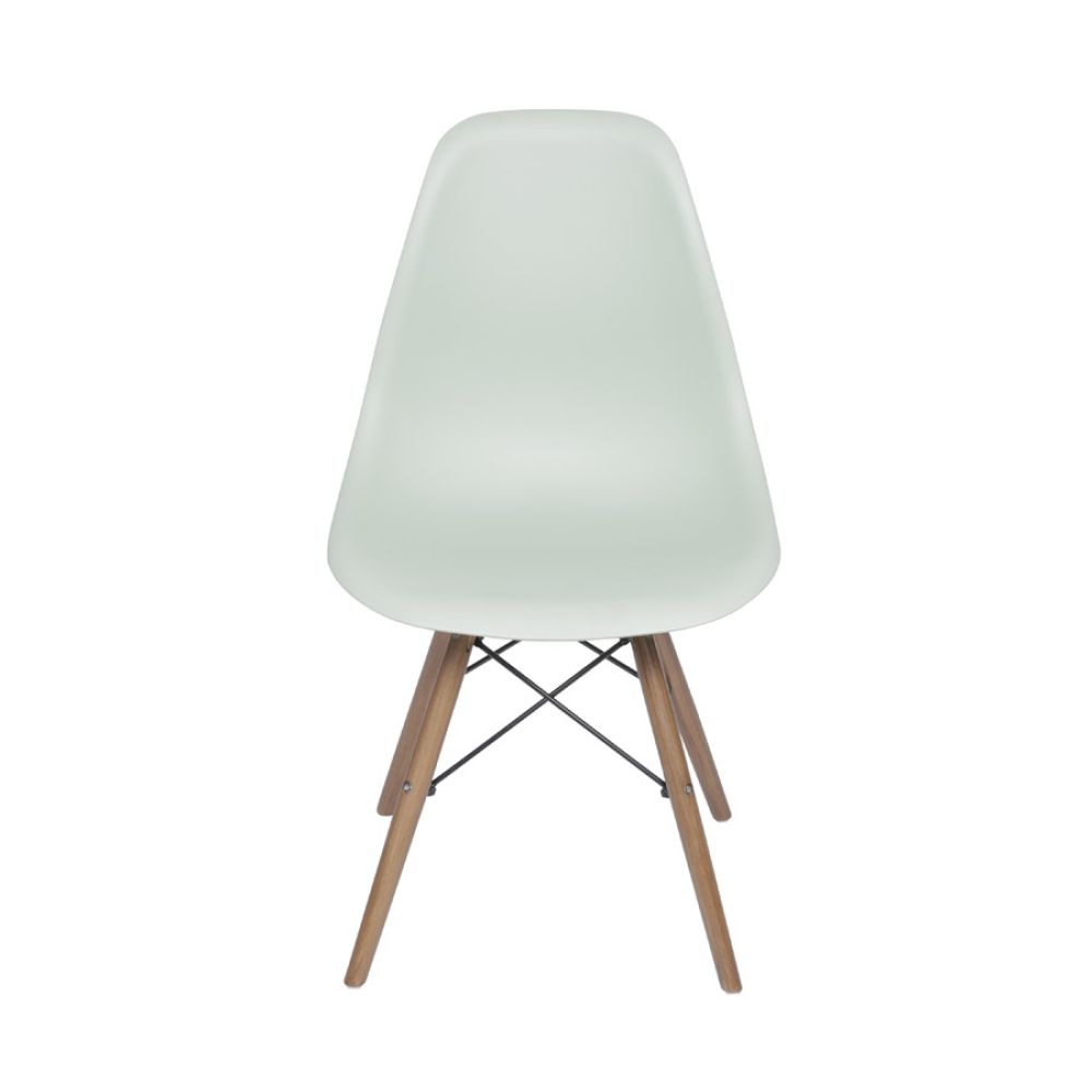 Cadeira Charles Eames Dkr De Jantar Cozinha Base Madeira Cor Verde Claro