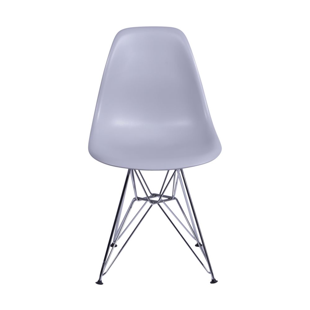 Cadeira Eames Dkr De Jantar Cozinha Base Cromada Cor Cinza