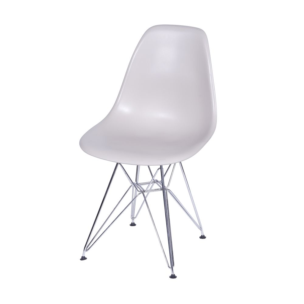 Cadeira Eames Dkr De Jantar Cozinha Base Cromada Cor Fendi