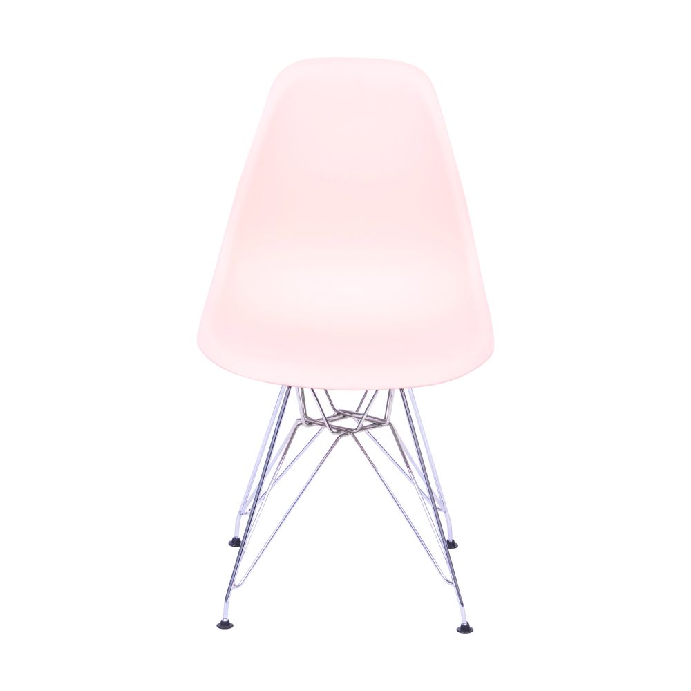 Cadeira Eames Dkr De Jantar Cozinha Base Cromada Cor Salmão