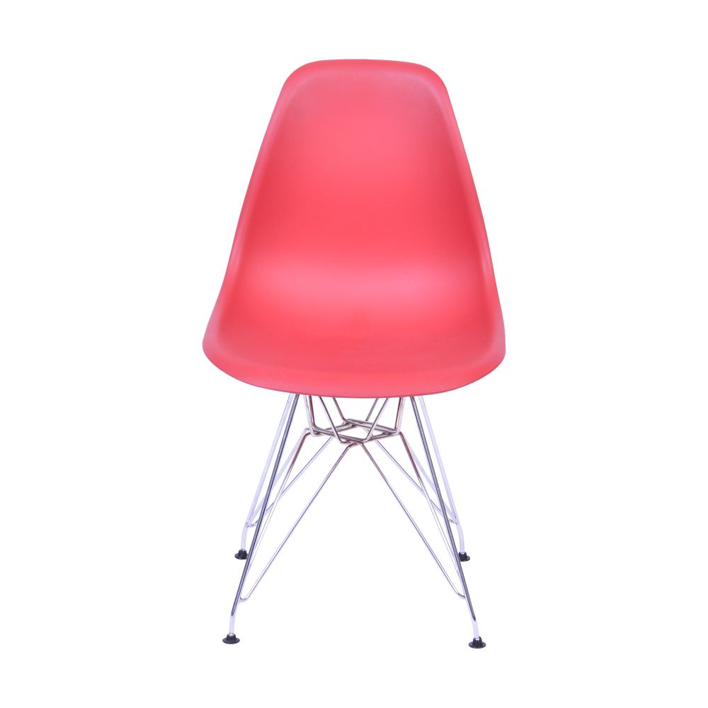 Cadeira Eames Dkr De Jantar Cozinha Base Cromada Cor Telha