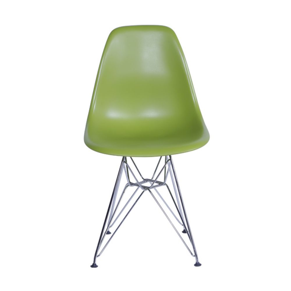 Cadeira Eames Dkr De Jantar Cozinha Base Cromada Cor Verde