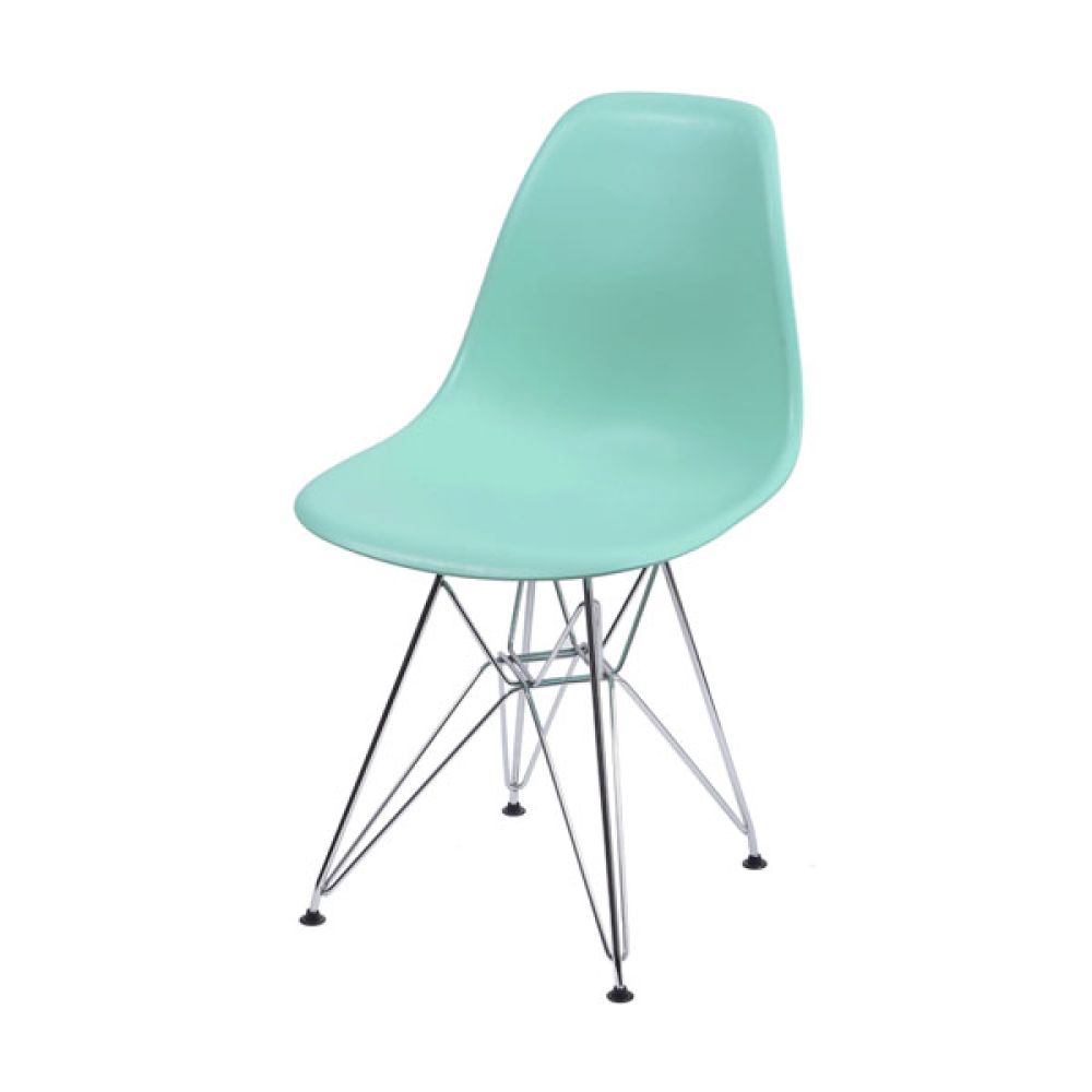 Cadeira Eames Dkr De Jantar Cozinha Base Cromada Cor Tiffany