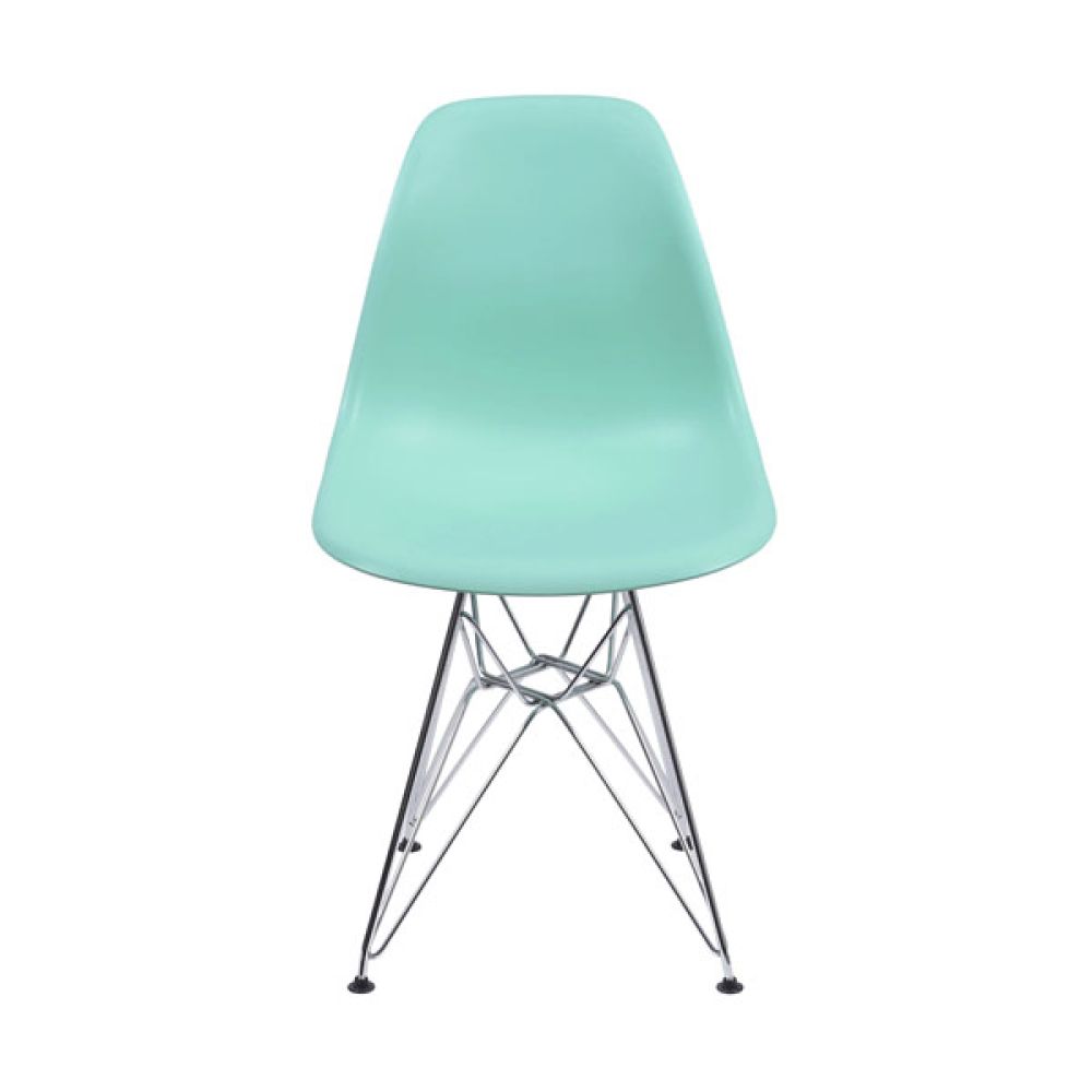 Cadeira Eames Dkr De Jantar Cozinha Base Cromada Cor Tiffany