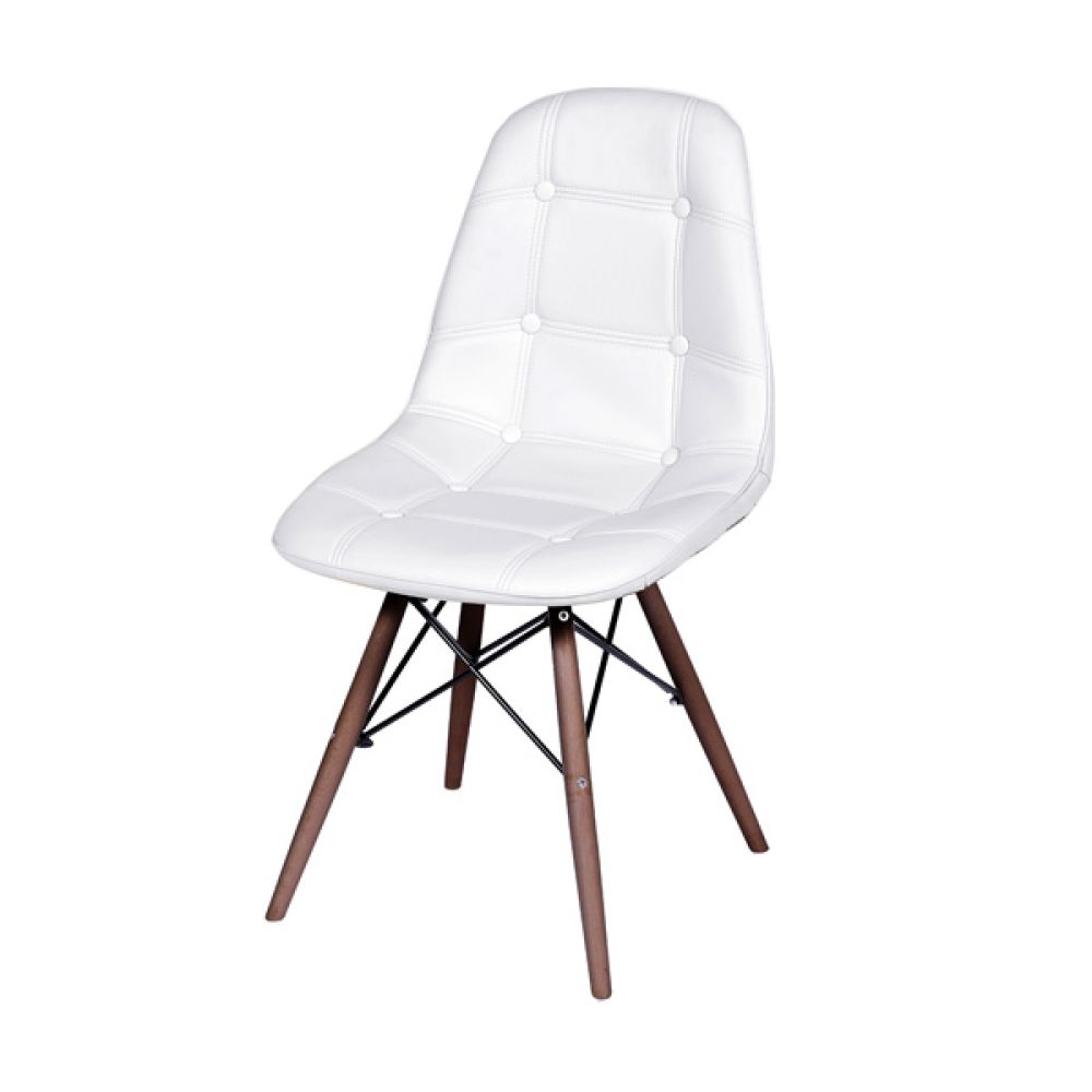 Cadeira Eames Eifeel Botone Base Escura Branca