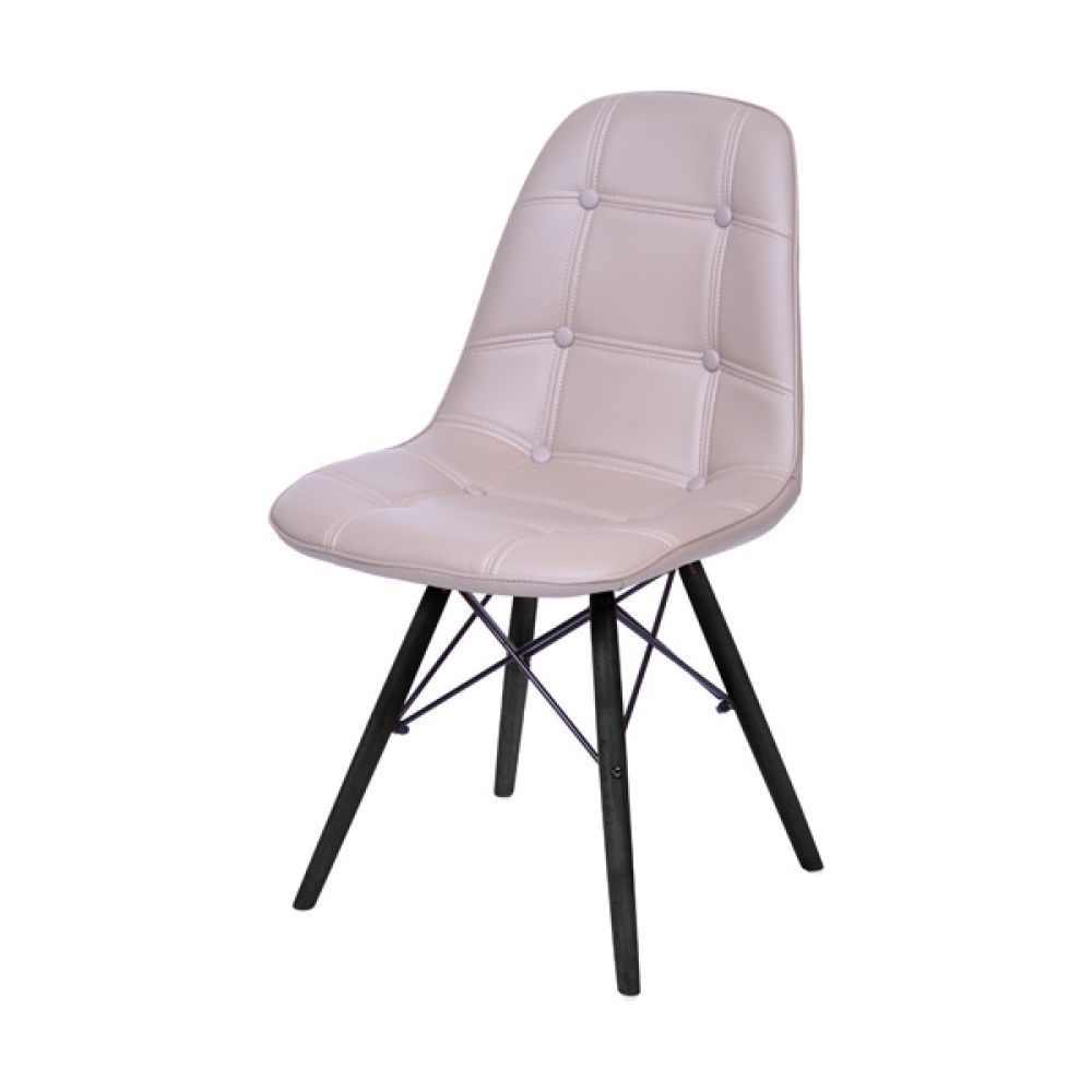 Cadeira Eames Eifeel Botone Base Preta Cor Cinza