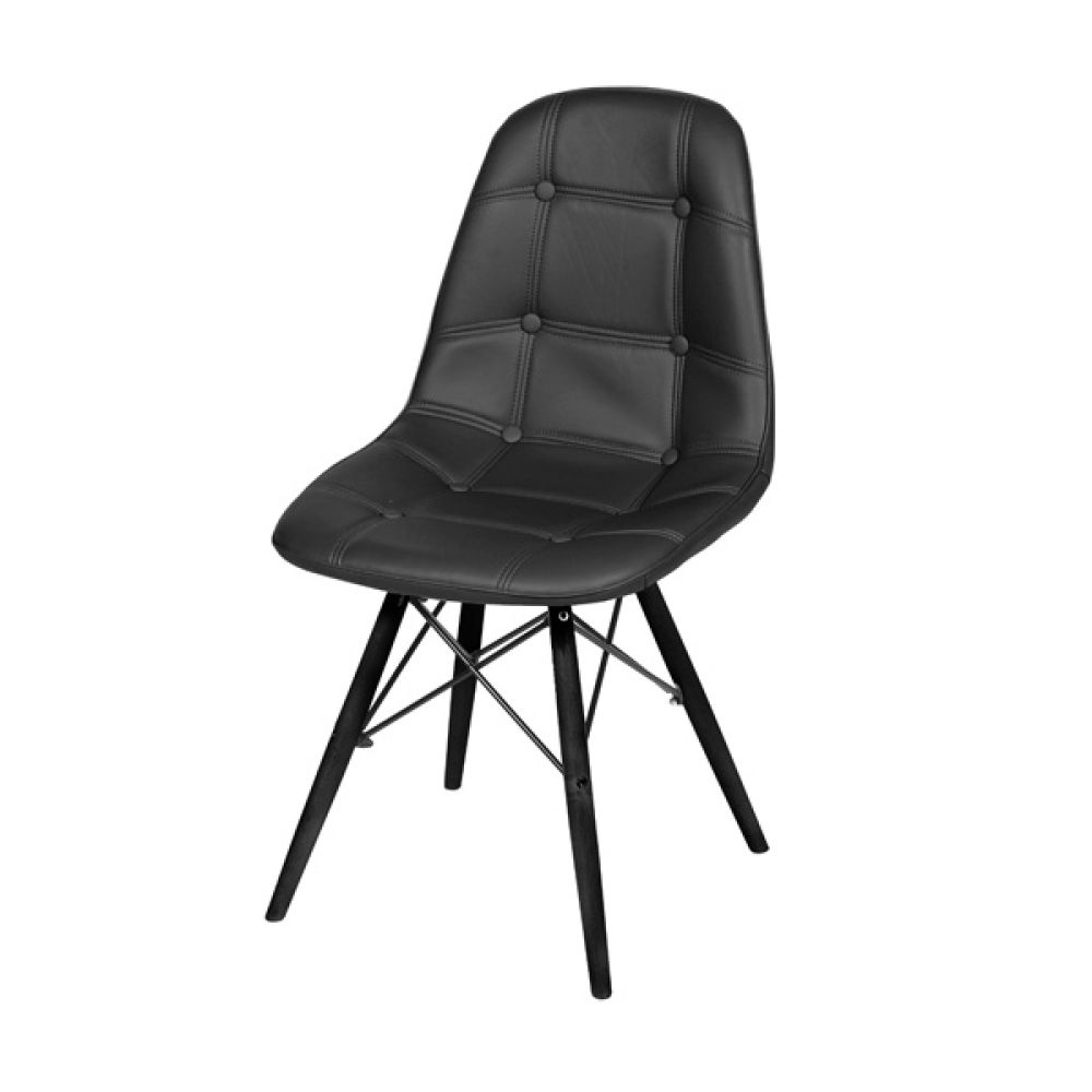 Cadeira Eames Eifeel Botone Base Preta Cor Preta