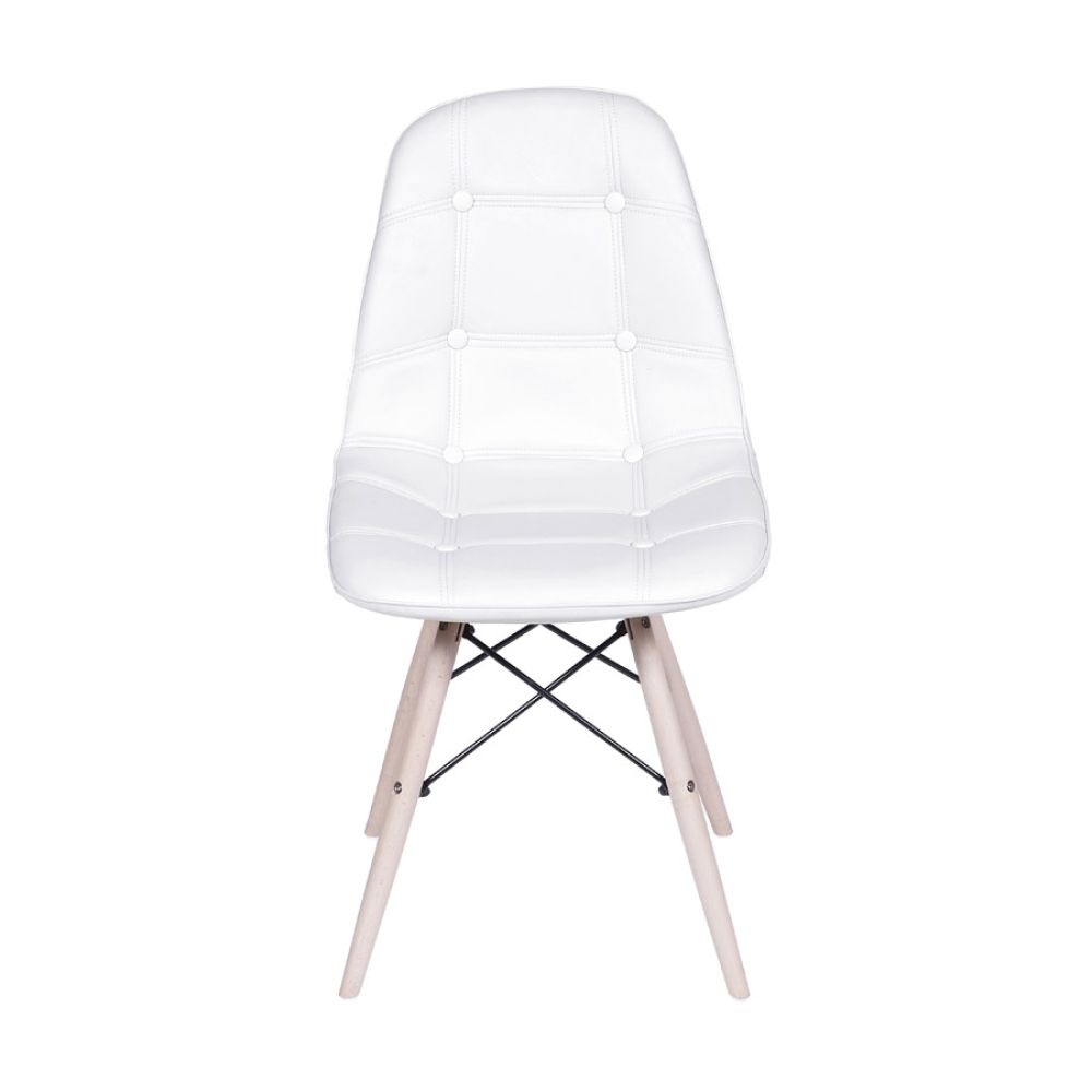 Cadeira Eames Botone Eifeel Sala De Jantar Base Madeira Cor Branca