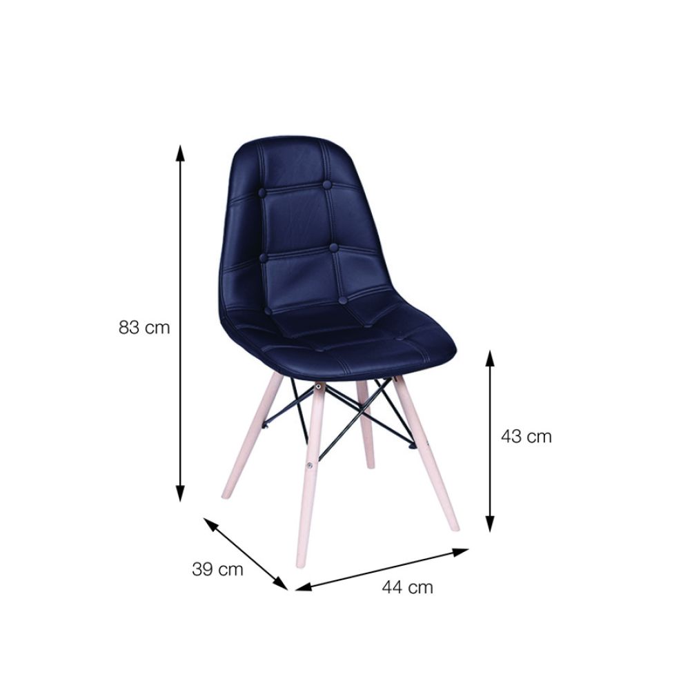 Cadeira Eames Botone Eifeel Sala De Jantar Base Madeira Cor Branca