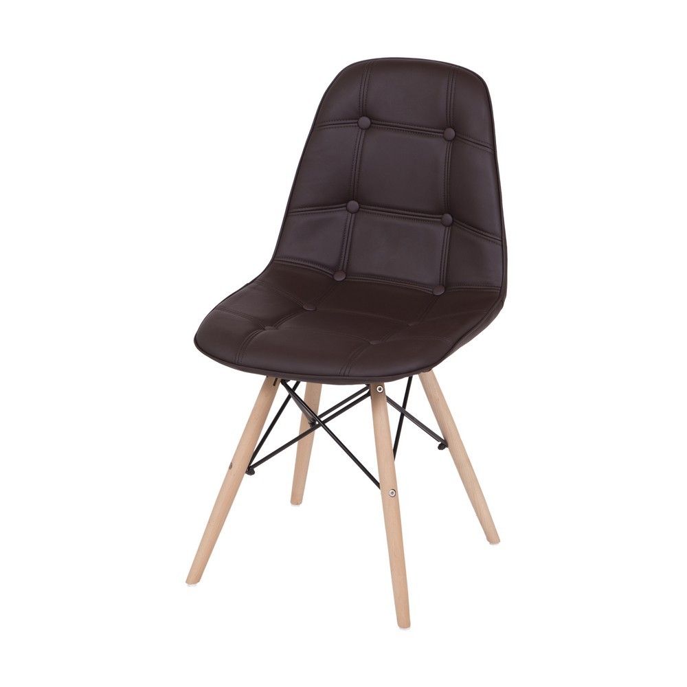 Cadeira Eames Botone Eifeel Sala De Jantar Base Madeira