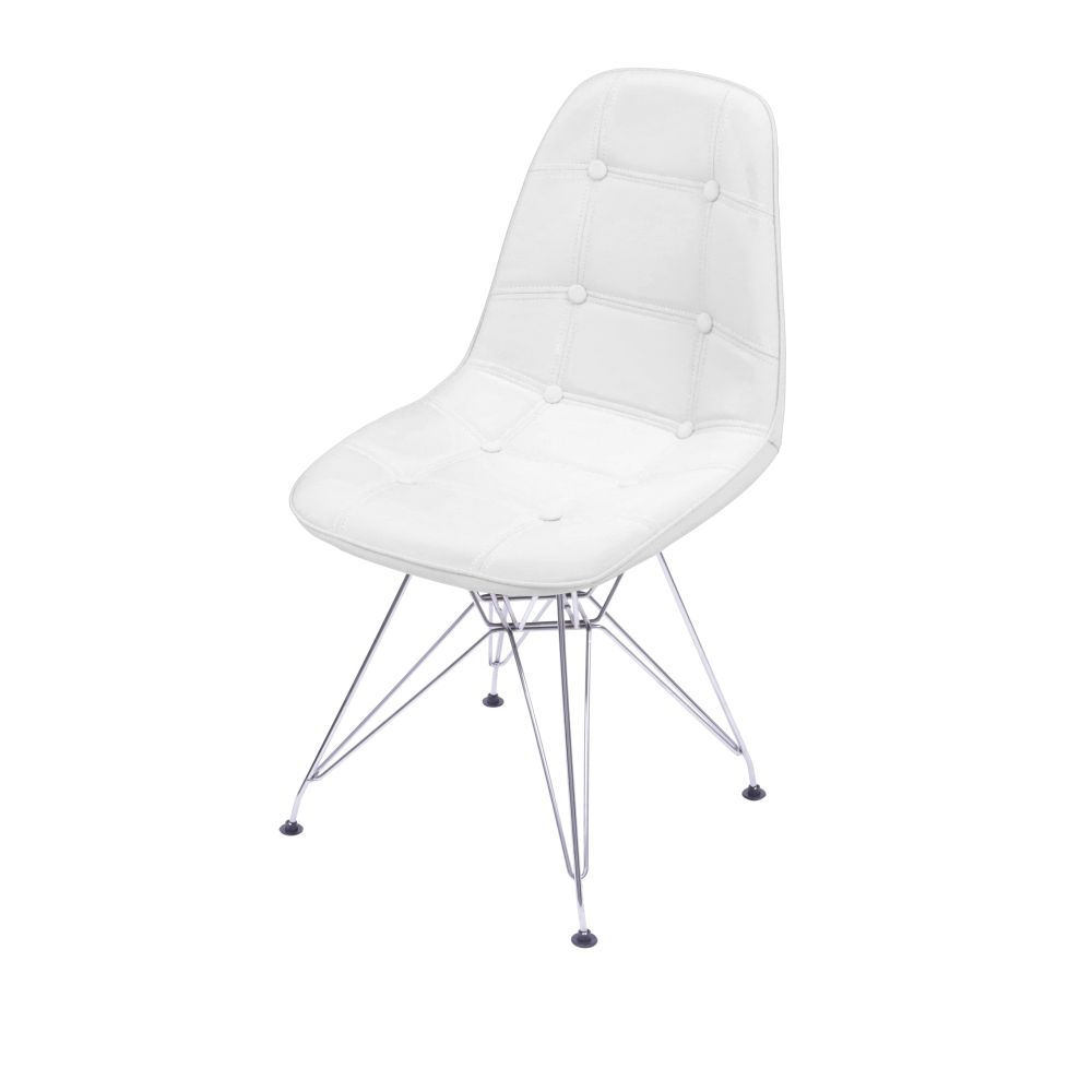 Cadeira Eames Botone Eifeel Sala De Estar Base Cromada