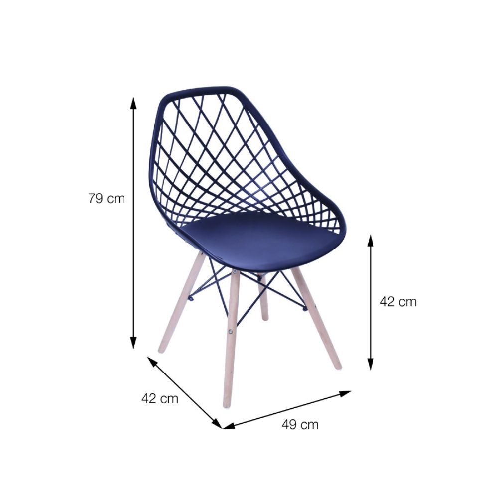 Cadeira Kaila Sala De Estar Base Madeira Cor Preta