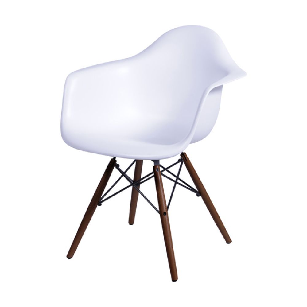 Cadeira Eames Com Braço Base Escura Cor Branca