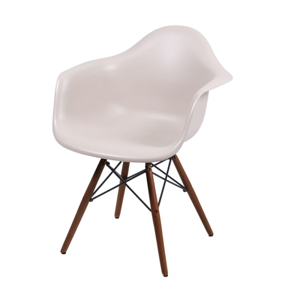 Cadeira Eames Com Braço Base Escura Cinza Claro