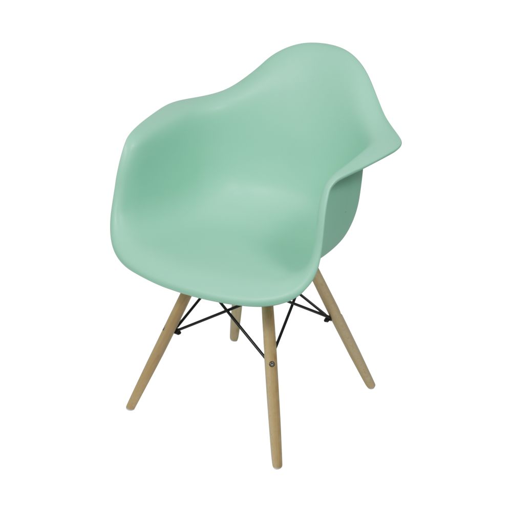 Cadeira Eames Dkr Sala Jantar Base Madeira Com Braço