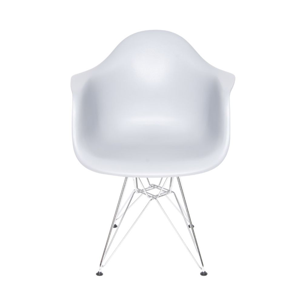 Cadeira Eames Dkr Sala Jantar Base Cromada Com Braço Cor Branca