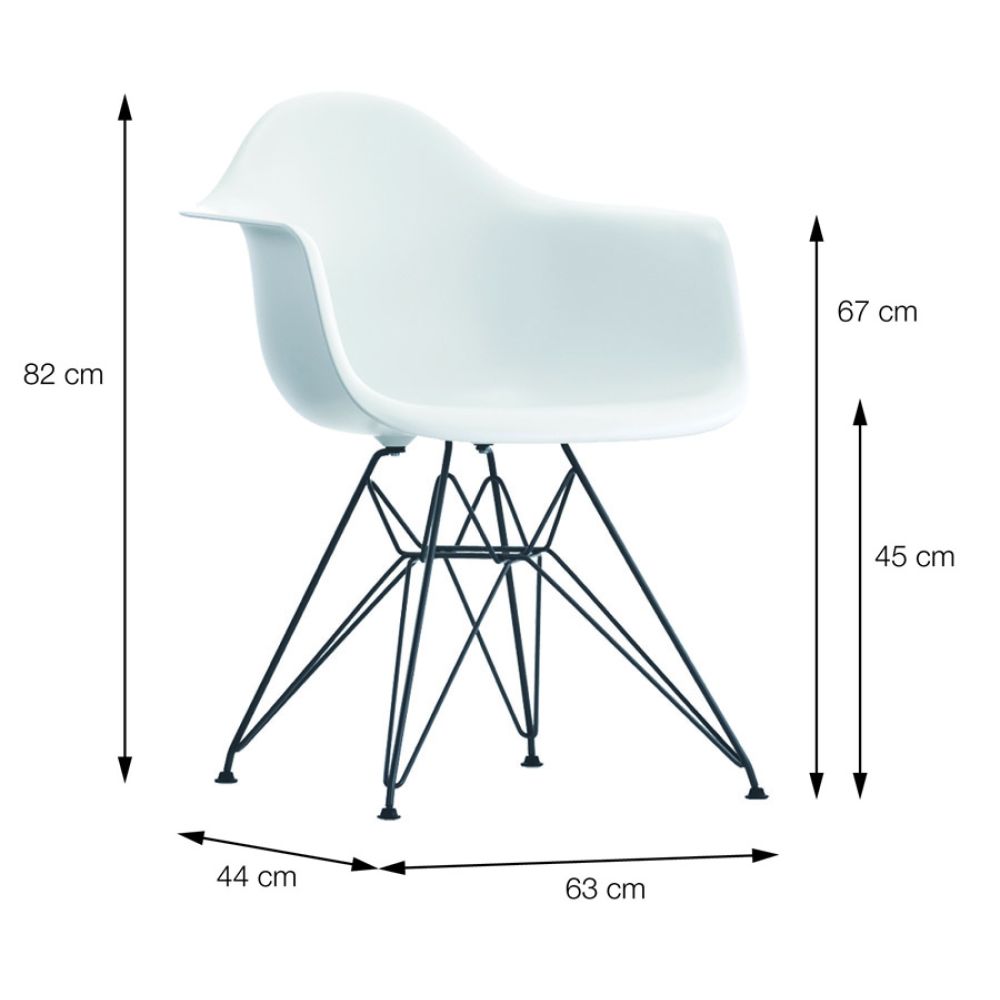 Cadeira Eames Dkr Sala Jantar Base Cromada Com Braço Cor Fendi