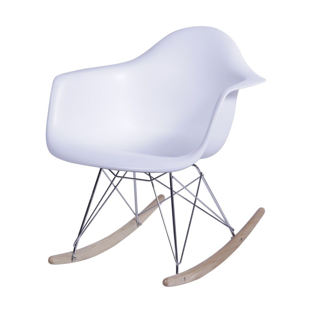 Poltrona De Balanço Eames Dkr Varanda Cor Branca