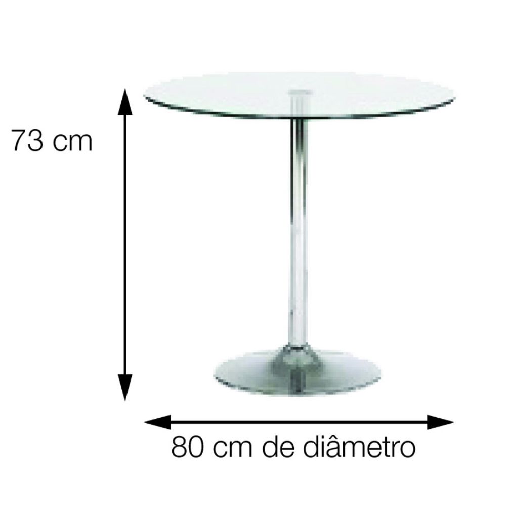 Mesa Cozinha Transparente Apollo Tampo De Vidro