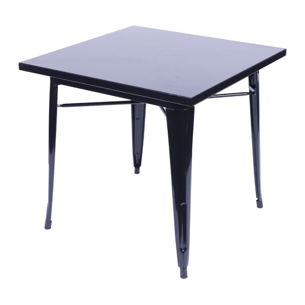 Mesa De Jantar Quadrada Retro Aço Preto