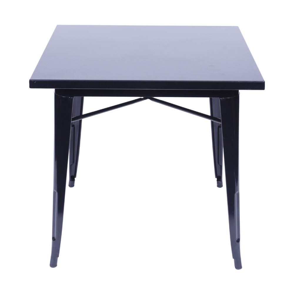 Mesa De Jantar Quadrada Retro Aço Preto