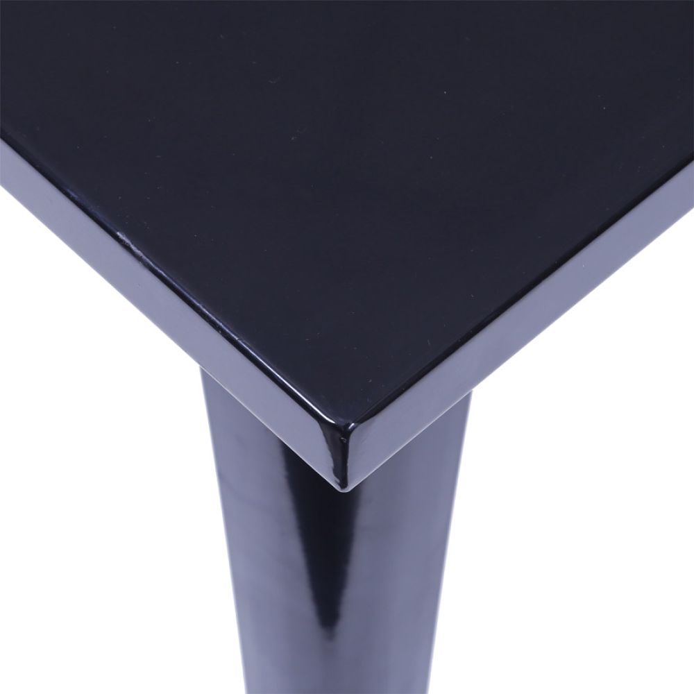 Mesa De Jantar Quadrada Retro Aço Preto