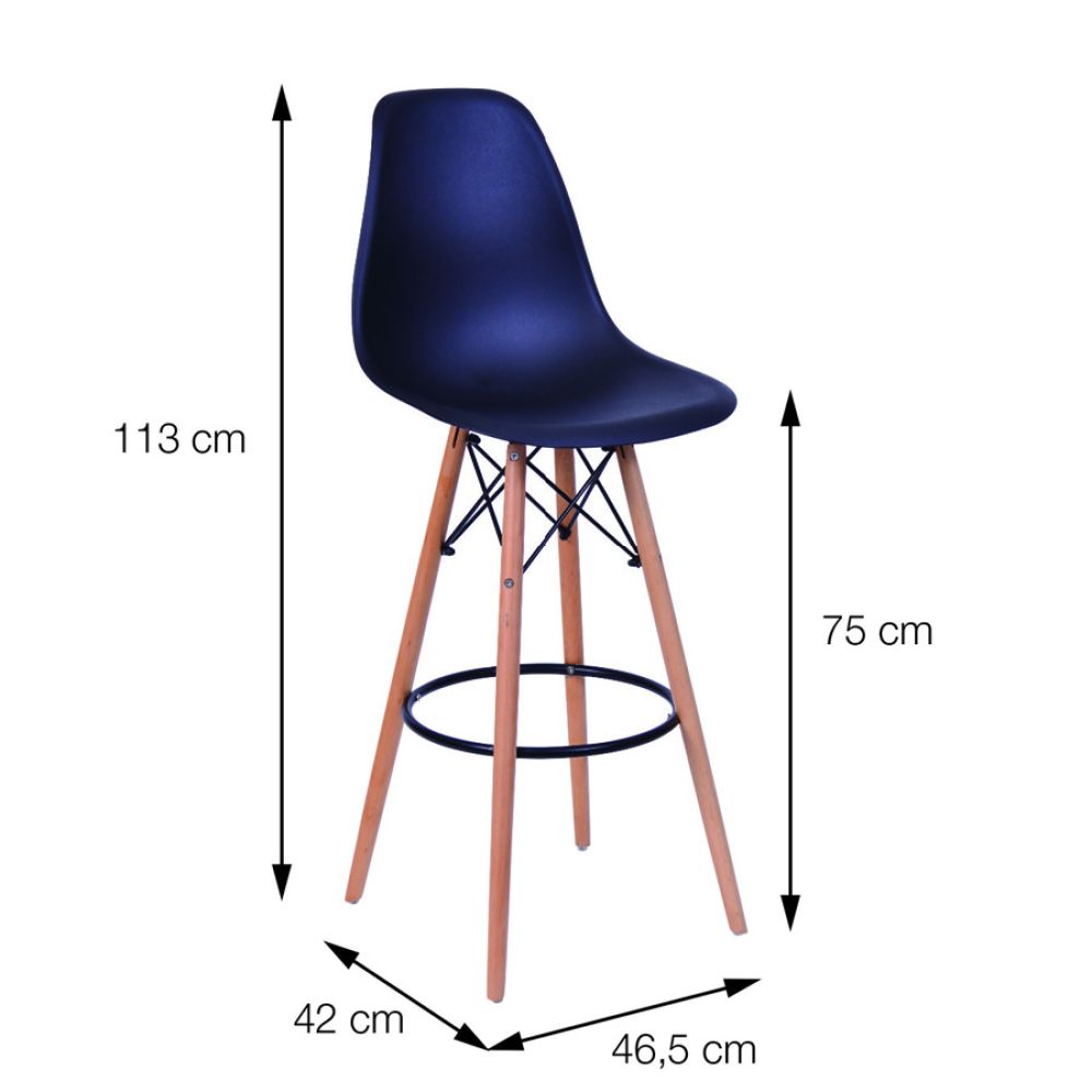 Banqueta Charles Eames Dkr Bar Cozinha Base Madeira Cor Açafrão