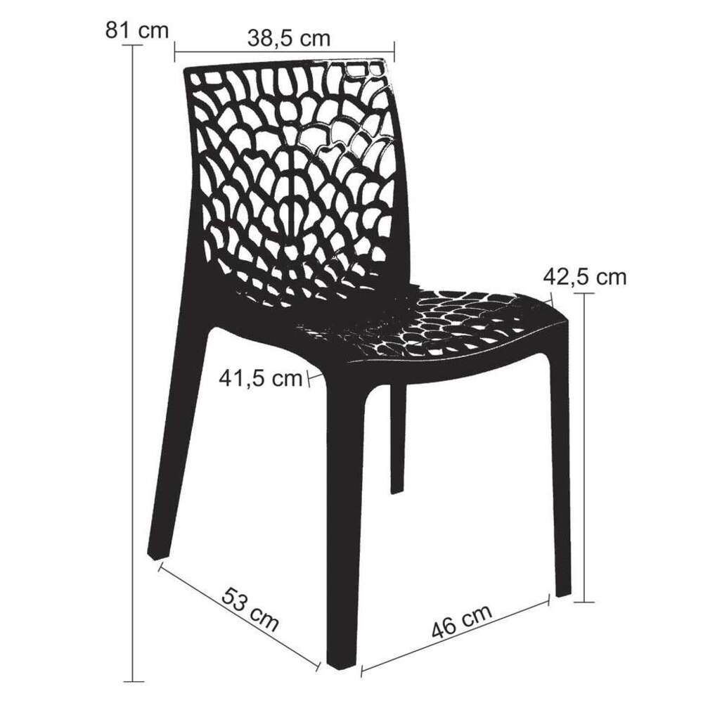 Cadeira Gruvyer Sem Braços Cozinha Jantar Preto