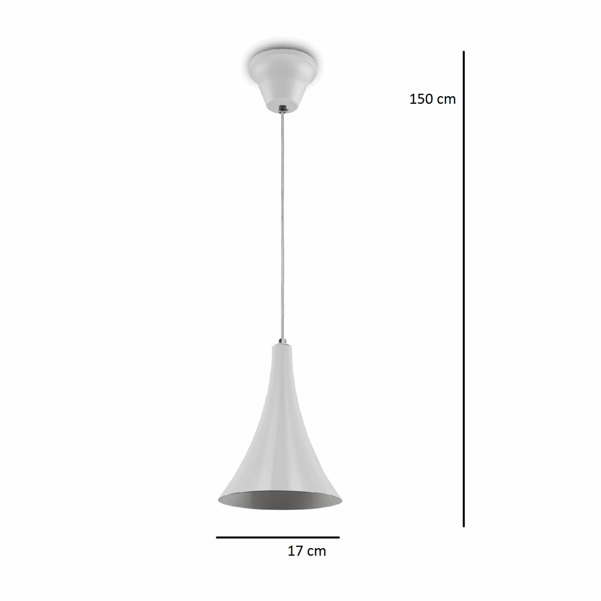 Lustre Pendente 458 1 Lâmpada Soquete E27 Branca