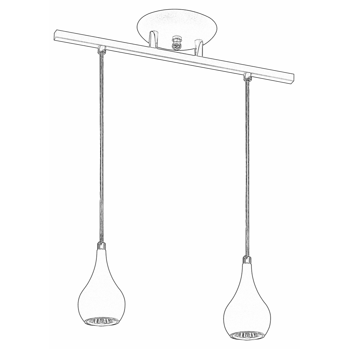 Lustre Pendente Design 5512 2 Lâmpadas Gu10 Branca