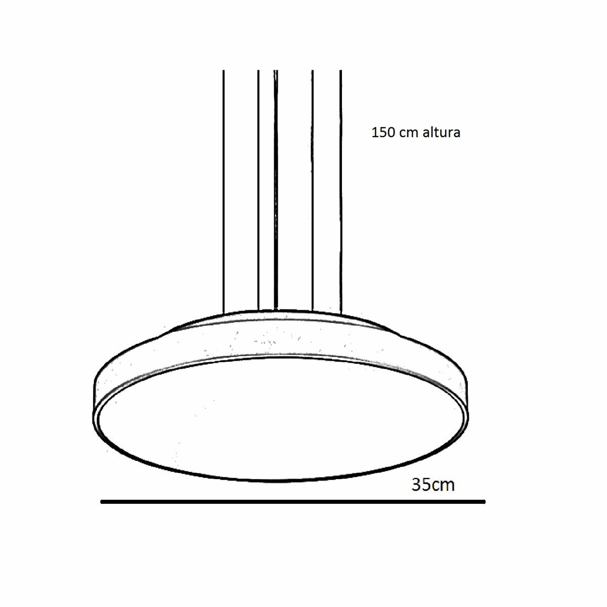 Lustre Pendente Redondo 7652 - 3 Lâmpadas E27 35cm Cobre