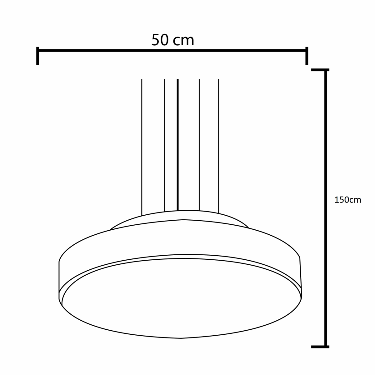 Lustre Pendente Redondo 7653 - 4 Lâmpadas E27 50cm Azul