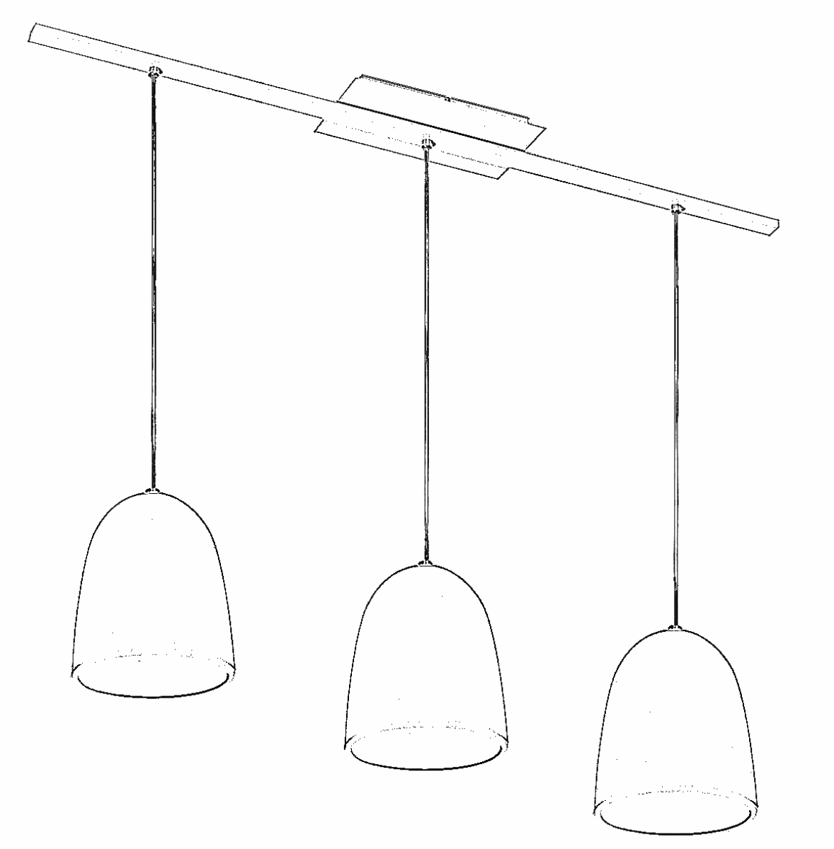 Lustre Pendente Design 7743 3 Lâmpadas E27 Verde