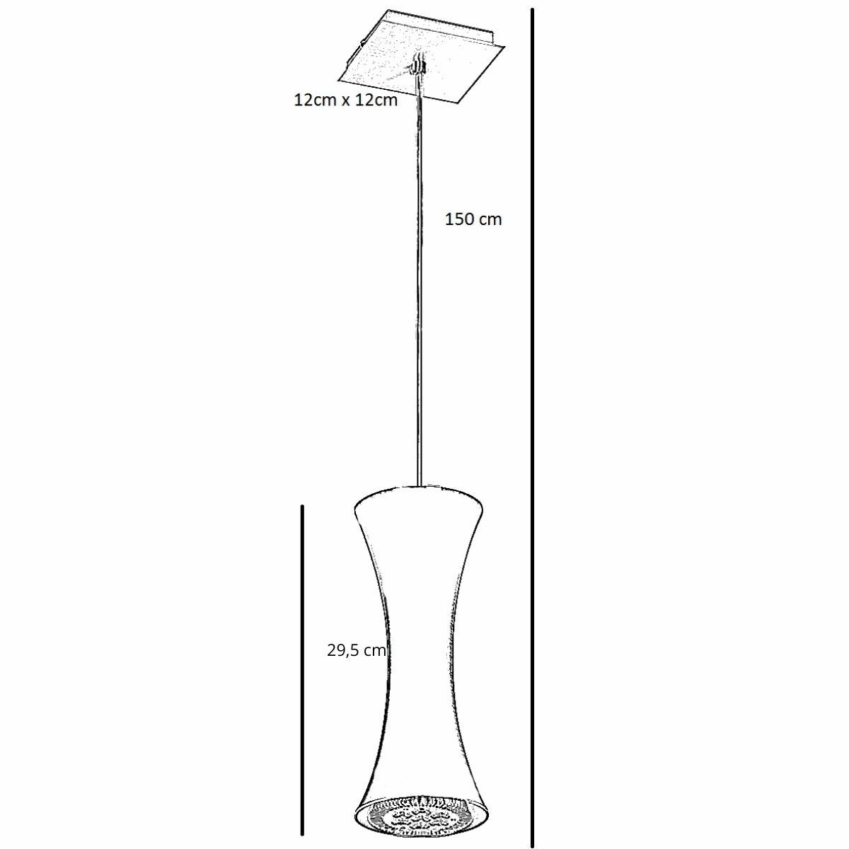 Lustre Pendente 7941 1 Lâmpada Soquete E27 Branca