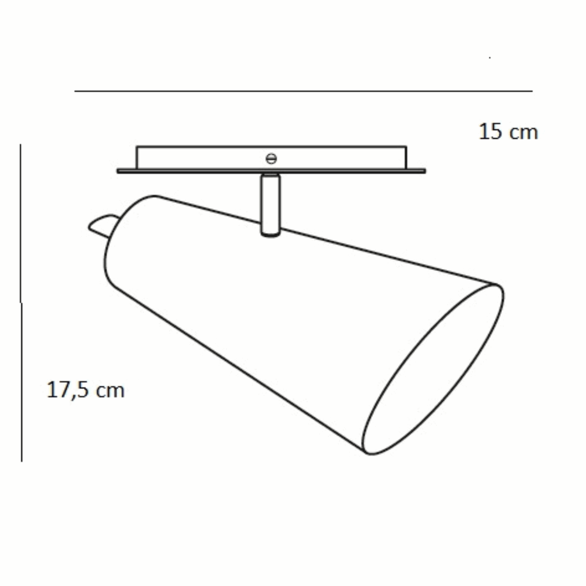 Spot De Sobrepor Para 1 Lâmpada E27 Design Pt01 Cor Preta