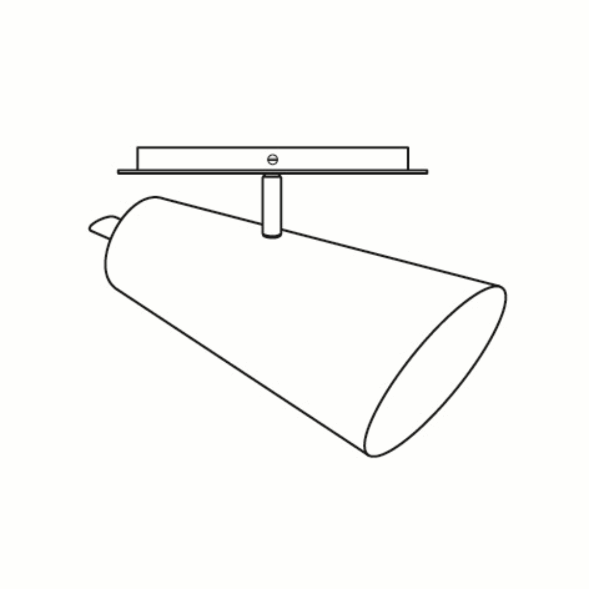 Spot De Sobrepor Para 1 Lâmpada E27 Design Pt01 Cor Preta